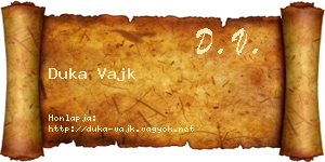 Duka Vajk névjegykártya