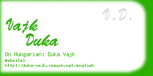 vajk duka business card